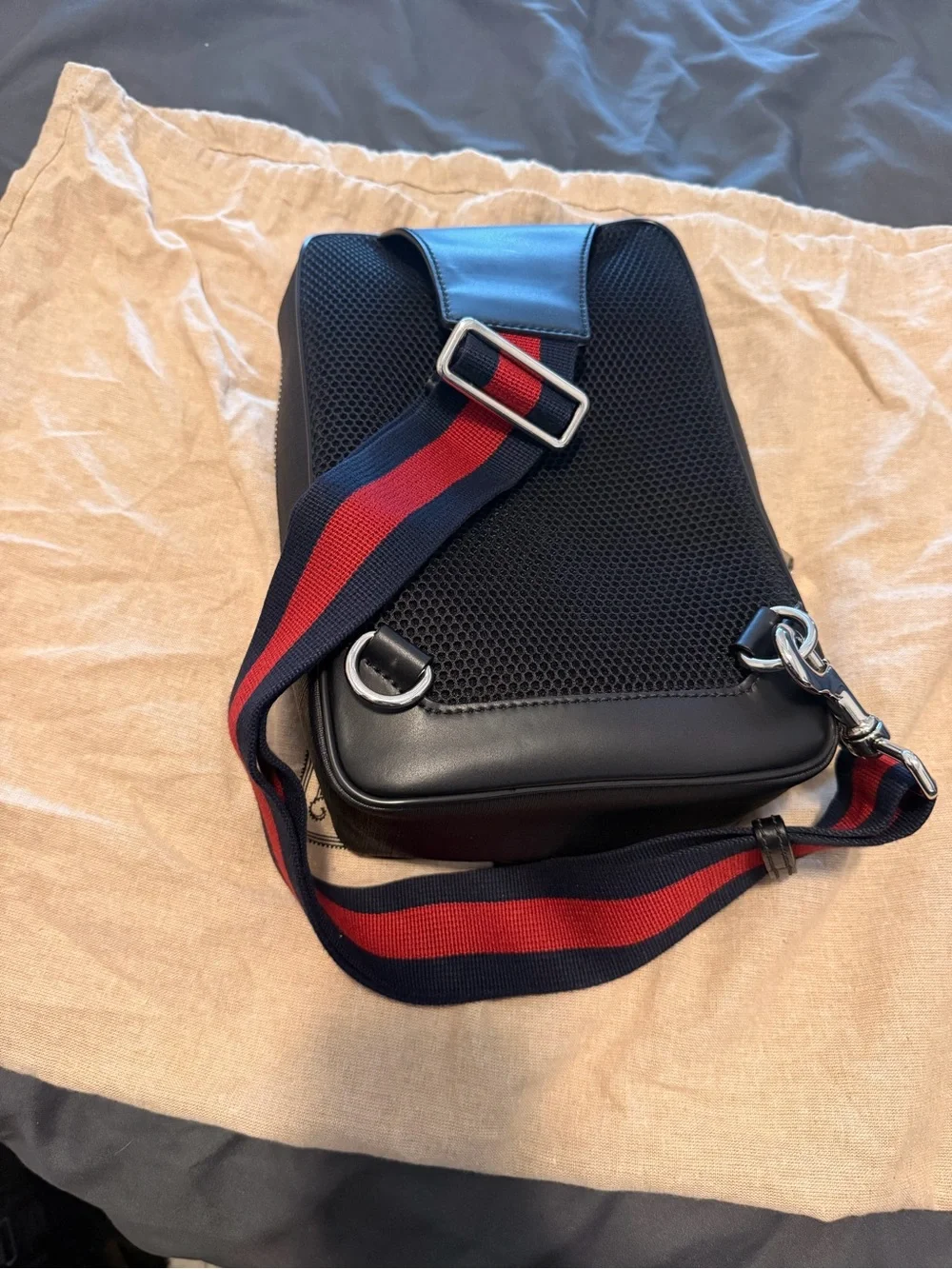 Gucci Beige Logo Drawstring Dust Bag with Black Print